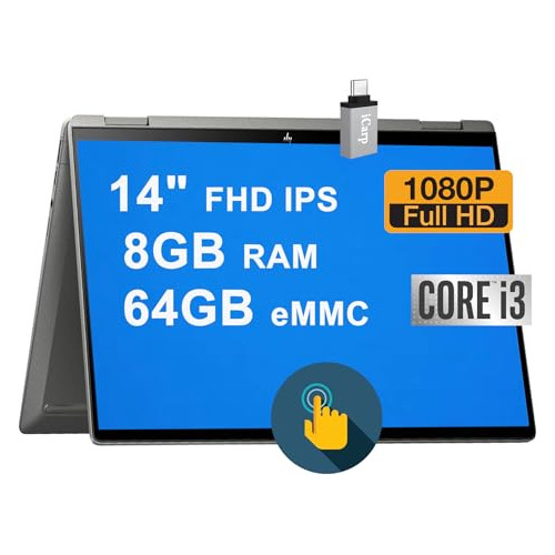 Hp Chromebook X360 2-en-1 Laptop 14  Fhd Ips Wled Touchscree