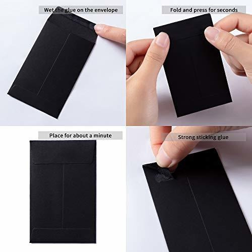 Black Office or Wedding Gift 200 Pack Kraft Small Coin Envelopes Self-Adhesive Seed Envelopes Mini Parts Small Items Stamps Storage Packets Envelopes for Garden 2.25×3.5 inch 