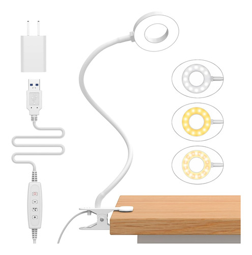 Luz De Libro Led Con Clip Flexible Para Escritorio