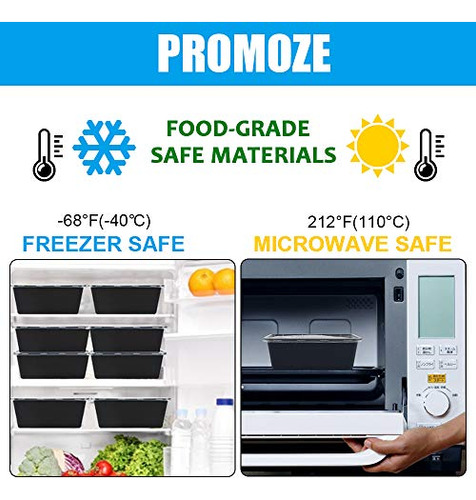 Contenedores De Comida Oranlife, 50 Unidades, Reutilizables