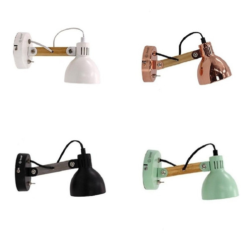 Imagen 3 de 8 de Lampara Aplique Cabecera Cama Nordico Diseño Velador E14