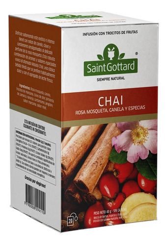 Infusion Saint Gottard Chai Rosa Mosqueta Canela X 20 Saq
