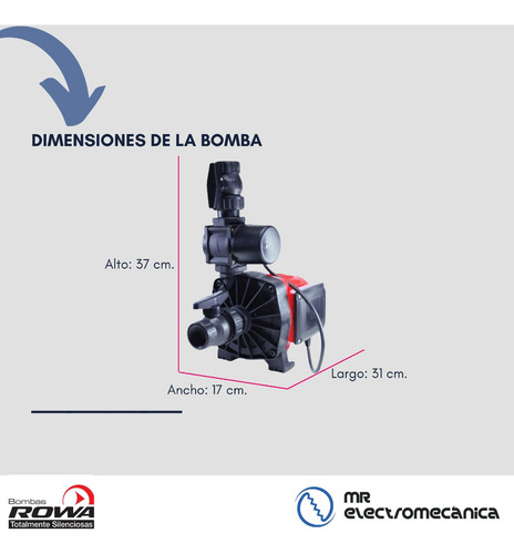 Imagen 9 de 10 de Bomba Rowa Sfl 20 Presurizadora Elevadora Presion 1,9 Bar - 0,5 Hp - Caudal Máximo: 4.000 Litros / Hora - Oferta!