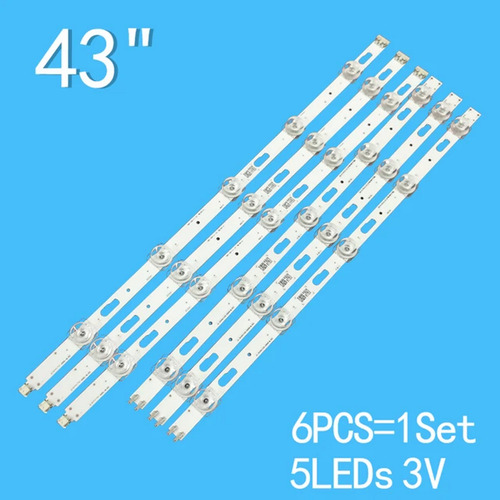 6 Tiras De 5 Leds Compatible Con Un43tu6900 Un43tu6900f