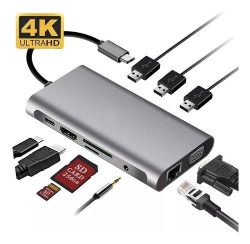 Adaptador Usb 3.0/ 10 En 1 Hub