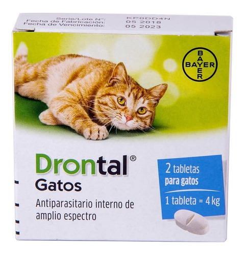 Antiparasitario Drontal Para Gatos X2 Tabletas Y A