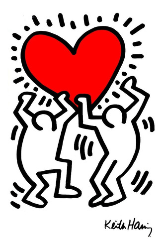 Cuadro Corazón Keith Haring Arte 45x60