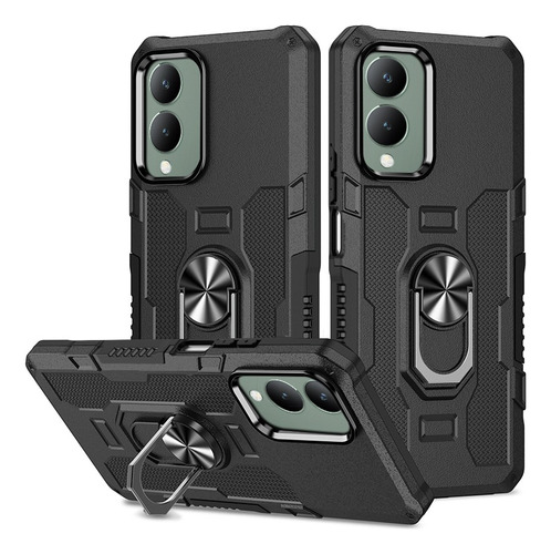 For Vivo Y17s Rugged Impact-proof Hard Stand Phone Back Case