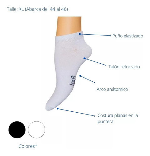 Imagen 2 de 7 de Pack X3 Soquete Corto Xl Hombre Floyd Art. 1600 Talle 44/46