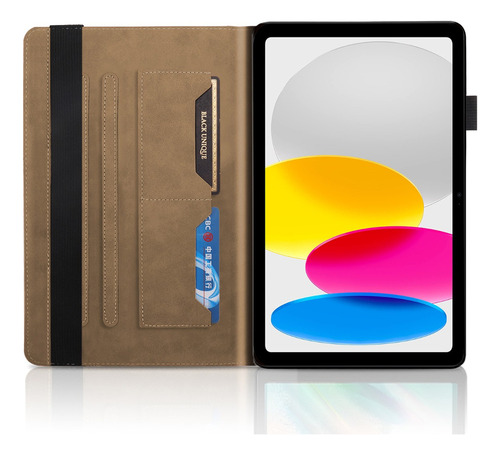 Capa Couro Para iPad 10ª Geração 10.9 2022 Marrom .