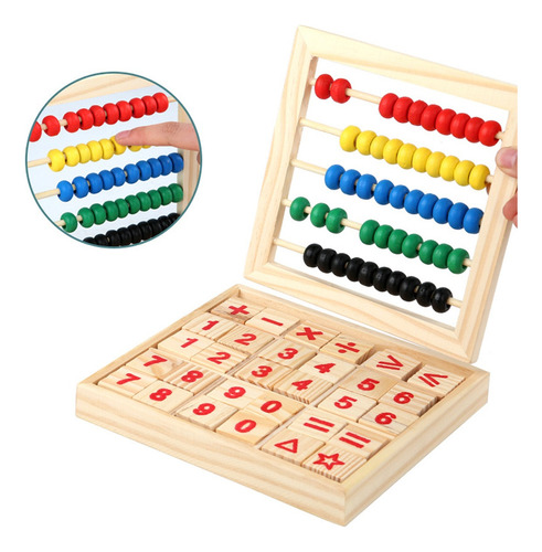 Juguete Ábaco Didáctico Matemática Bloques Madera Montessori