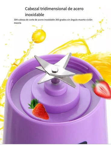 Mini Licuadora Portátil Usb Recargable 380ml Juice Blender A