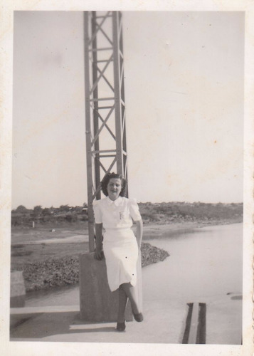 1938 Antigua Fotografia En La Costa Ciudad De Salto Vintage