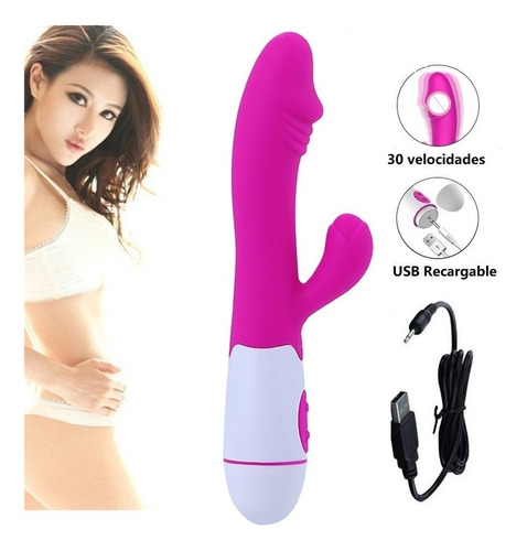 Vibrador Dildo Punto G Y Clítoris Sexual Usb Recargable 