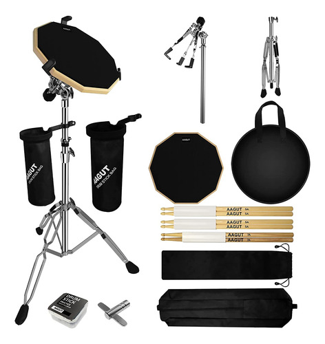 Aagut Kit De Almohadilla De Practica De Bateria Con Soporte