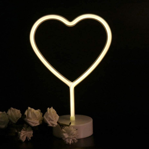 Luz Nocturna Led De Neón Con Forma De Corazón Y Amor Para Ni
