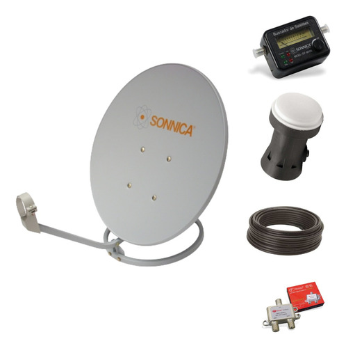 Imagen 1 de 9 de Antena Satelital Ku+ Lnb 1 + Rg59 +sat Finder+ Displexer +tv