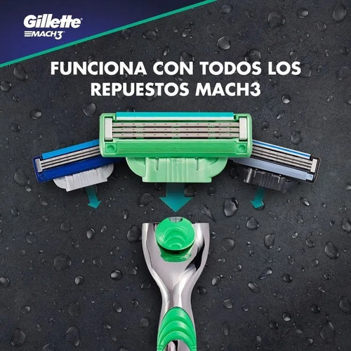 Pack 8 Repuestos Maquina De Afeitar Gillette Mach3 Sensitive
