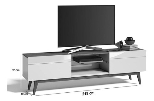Rack Classic Imcal Com 2 Gavetas 2.2 Branco Acetinado -1089