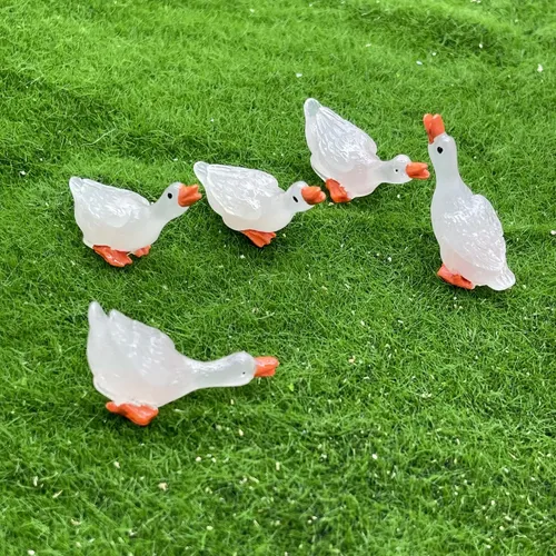 50 Figuras De Gansos En Miniatura De Resina – Decoración Para Acuarios, Jardines Y Casas De Muñecas