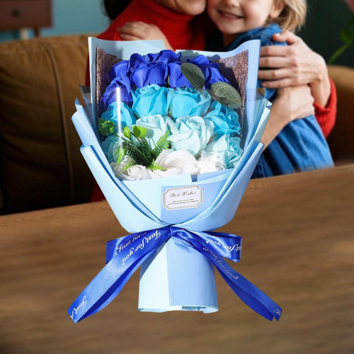 Valentines Day Soap Roses Bouquet Mother's Day Blue