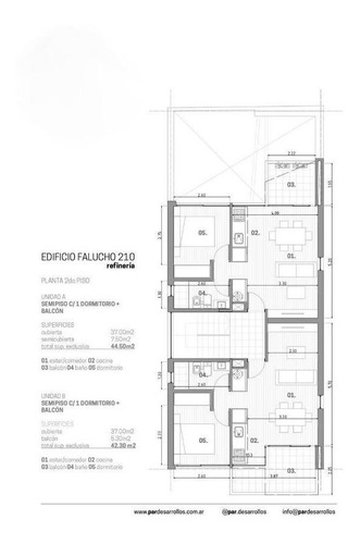 Imagen 15 de 30 de Departamento De 1 Dormitorio En Venta A Estrenar, Falucho 200 - Refinerias