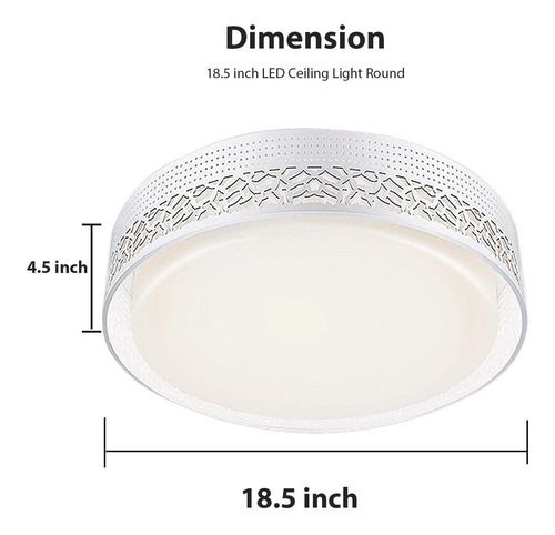 Imagen 4 de 6 de Luz Led De Techo De 18 Pulgadas