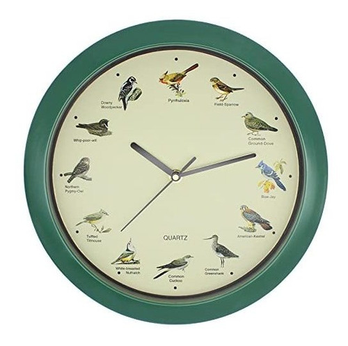 Belinlen - Reloj De Pared Con Pájaro Cantor De 12 Pulgadas,