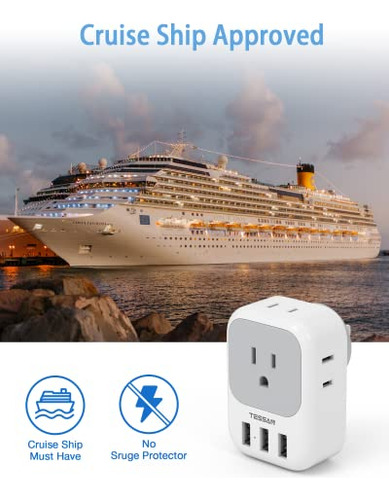 Extensor Cruise Essentials Con Enchufes MĂșltiples Y Usb, Tes