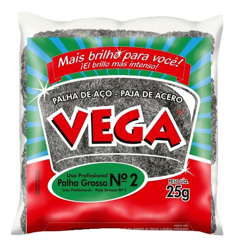 Kit Palha De Aço Número 02 Vega Steel Profissional 500 Unid.