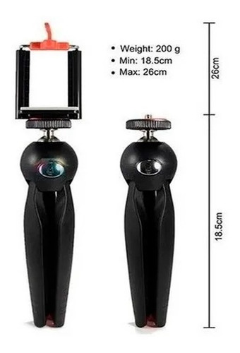 Imagen 3 de 4 de Trípode Cámara Y Celular Mini Retráctil 360 Tik-tok