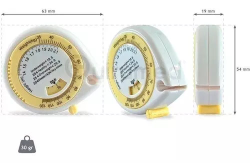 Cinta métrica, para medición de perímetros + indice de masa