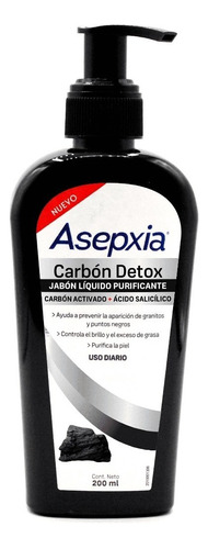 Asepxia detox jabón líquido carbón 200ml