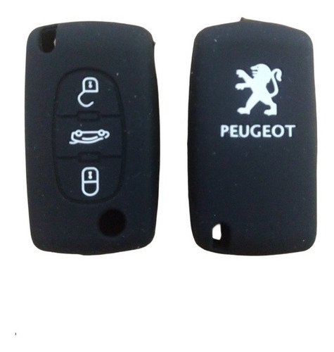 Funda Silicón Llave Control Peugeot Abatible 3 Botones