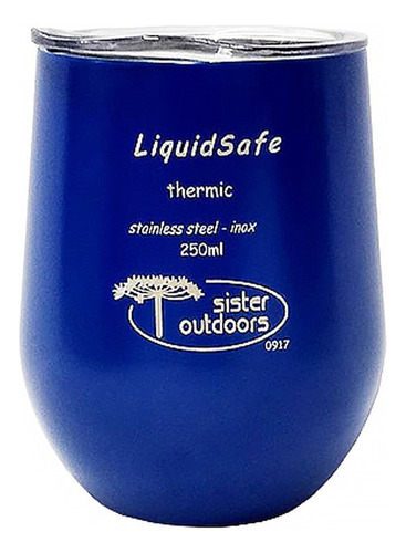 Copo Térmico Aço Inox - Liquidsafe 250ml Cor Azul Redondo