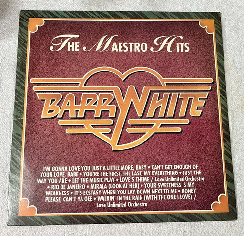 Lp Barry White - Maestro Hits Globo Polydor Som Livre 1994 (Usado)