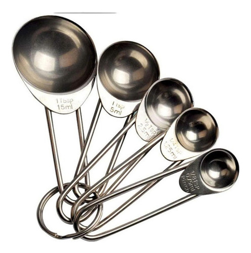 Cucharas Medidoras Acero Inox Set X 5 - Repostería