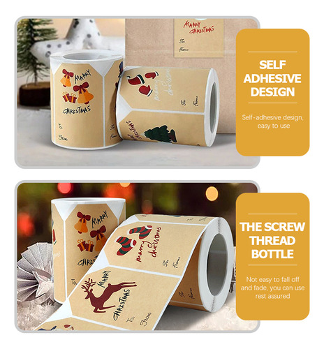 1 Roll Christmas Name Tag Labels Self Adhesive Christmas Tag