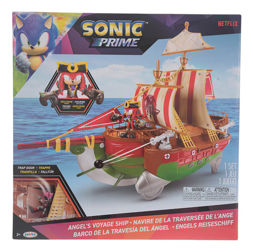 Sonic Hedgehog Knuckles Pirata Erizo Barco Cañón Figura Set