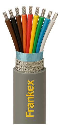 Cable 9x24awg Mallado Blindado 10m Rollo 0,22mm2 Frankex Usa Gris