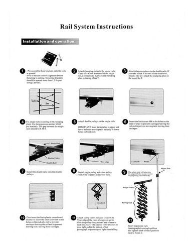 Pantógrafo Studio Sky Rail System 4 Brazos 4 Rieles Fancier