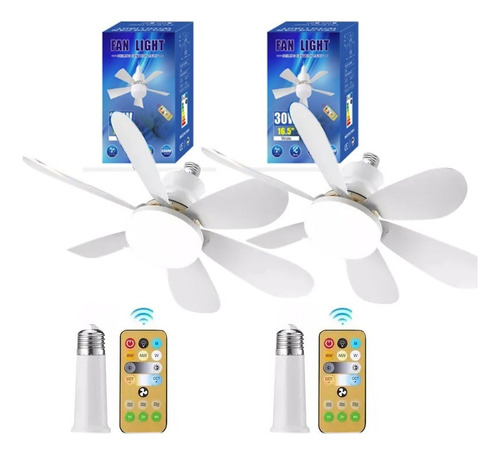 2 Lámpara De Ventiladores Multifunción Foco Led De 40 W 42cm