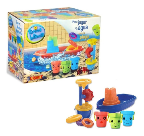 Juego Para El Agua De Bebe Duravit 677 Barco Baldes Molino