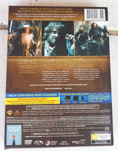 Dvd O Hobbit Uma Jornada Inesperada Edição Estendida 5 Disco