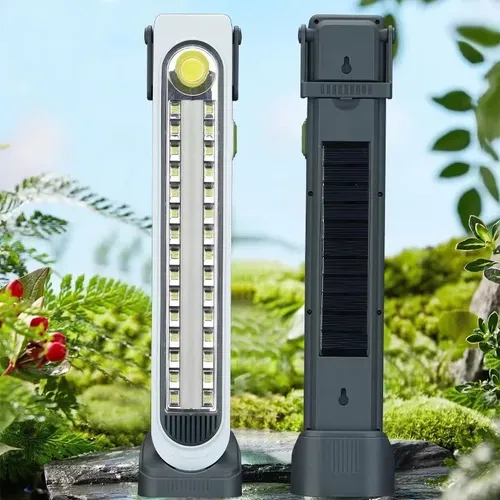 Lampara De Emergencia Solar Led Duo Color Recargable 45 Led