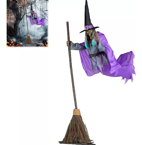 12 Pies Bruja Flotante Voladora Aterradora De Halloween