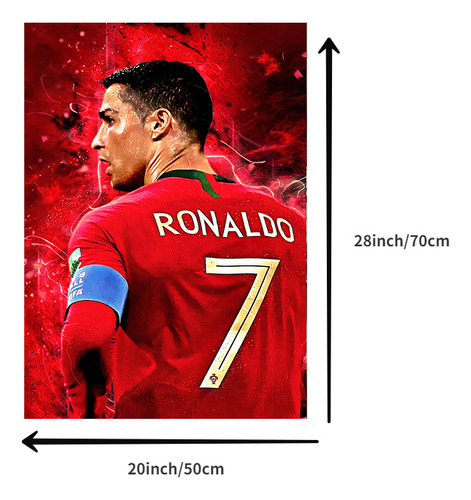 Lienzo Colorido De Fútbol De Ronaldo Para Decoración De Pare