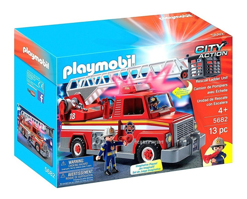 Playmobil Camion Rescate Escalera Luz 5682 Orig Scarletkids