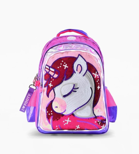 Mochila Unicornio Lentejuelas Con Luz Led - Footy