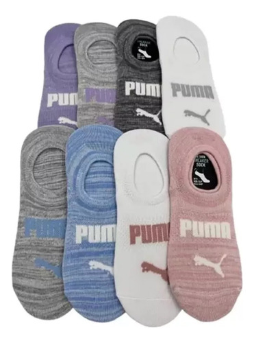 8 Pack Tines Invisibles Puma Dama Originales Unitalla 23-28 Multicolor Liso Unitalla